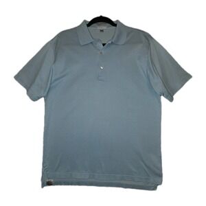 Peter Millar Blue Golf Polo Shirt Short Sleeve Medium Summer Comfort 100% Cotton